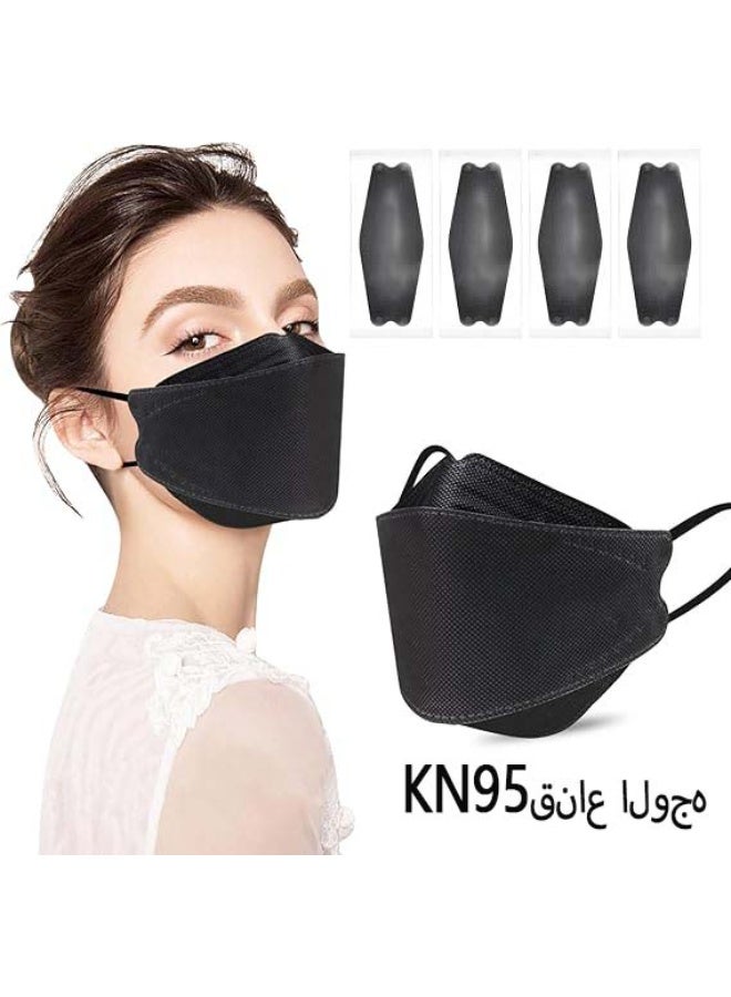 اوراکس 20 قطعة KN95 أقنعة الوجه Earloop ، حماية 4 طبقات ، جهاز تنفس سلامة مقاوم للغبار ، يمكن التخلص منه ، كل حزمة فردية ، للبالغين (أسود) - Image 1